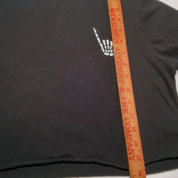 Call Your Mother Cropped Shirt Medium Skeleton Surfer Have A Nice Day Everyone - Picture 5 of 11